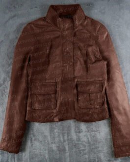 The Vampire Diaries S05 Nina Dobrev Brown Leather Jacket