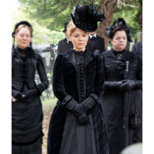 Kate Phillips Miss Scarlet and the Duke Black Velvet Coat
