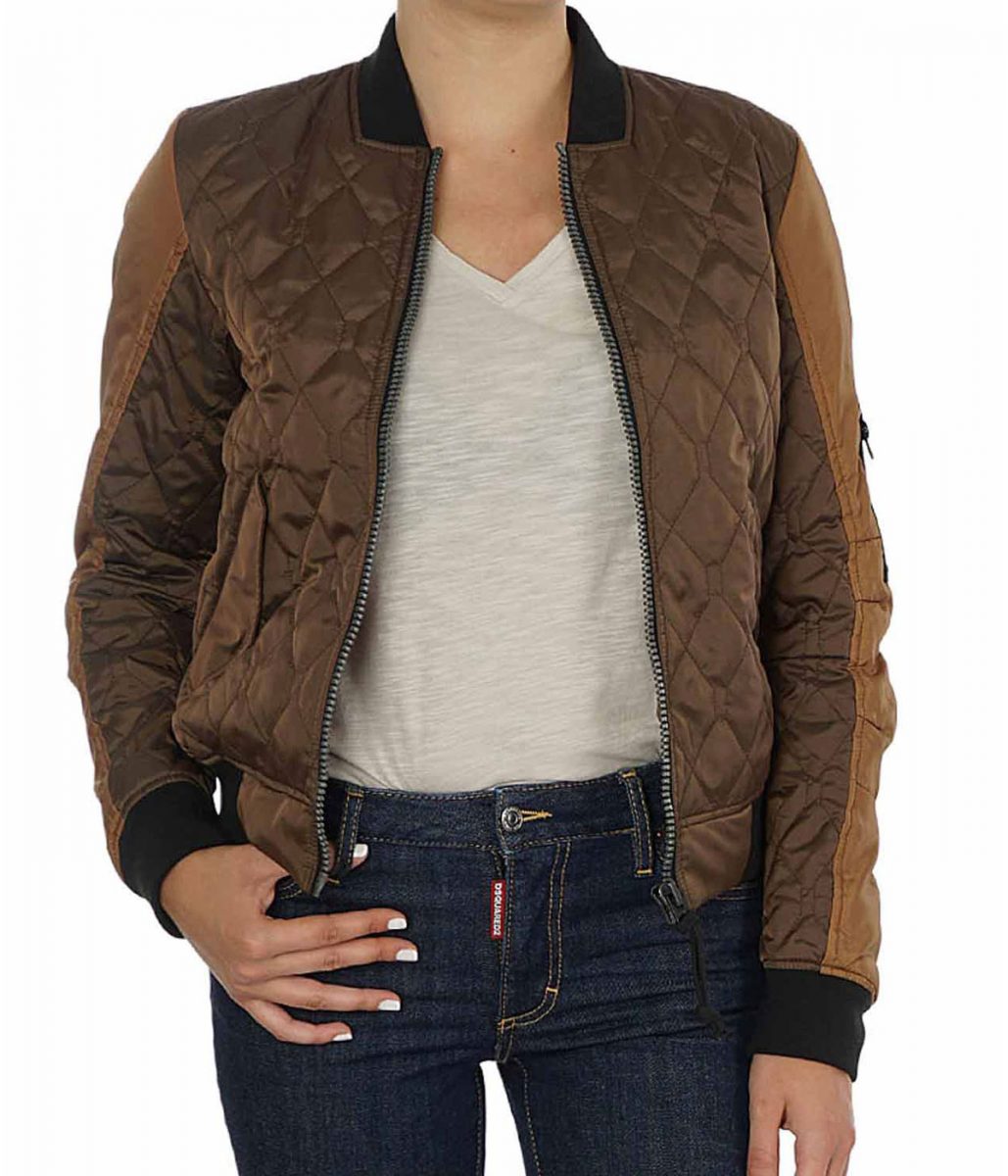Agents of Shield Elizabeth Henstridge Quilted Bomber Jacket - Image 4