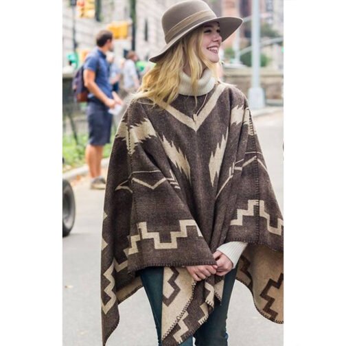 A Rainy Day in New York Elle Fanning Brown Poncho - Image 12
