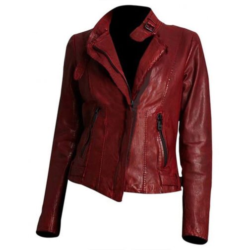 Pretty Little Liars S03 Shay Mitchell Burgundy Leather Jacket