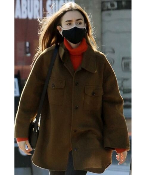 Lily Collins Emily in Paris Season 02 Brown Jacket - Image 6