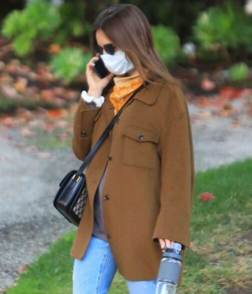 Lily Collins Emily in Paris Season 02 Brown Jacket - Image 7
