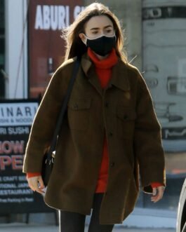 Lily Collins Emily in Paris Season 02 Brown Jacket