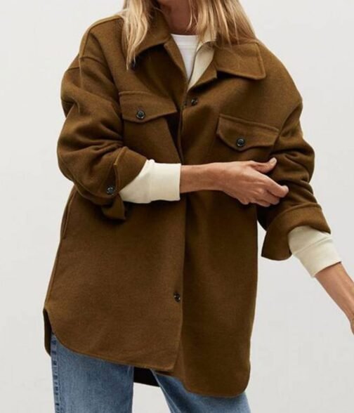 Lily Collins Emily in Paris Season 02 Brown Jacket - Image 4