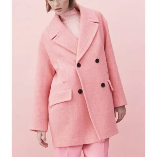 Wednesday Emma Myers Pink Coat - Image 4