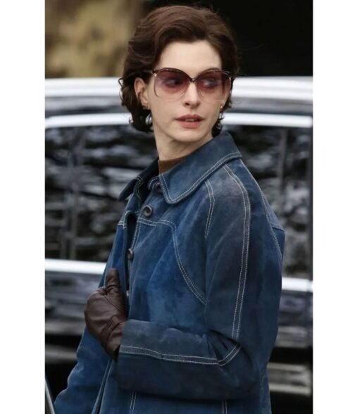 Armageddon Time Anne Hathaway Denim Blue Coat - Image 9