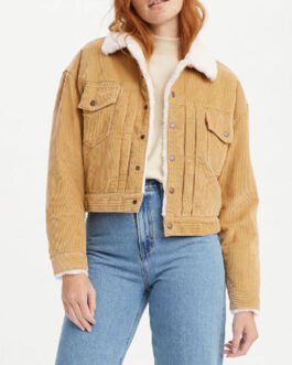 Never Have I Ever Lee Rodriguez Trucker Shearling Corduroy Jacket