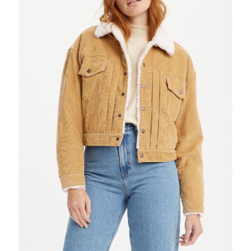 Never Have I Ever Lee Rodriguez Trucker Shearling Corduroy Jacket