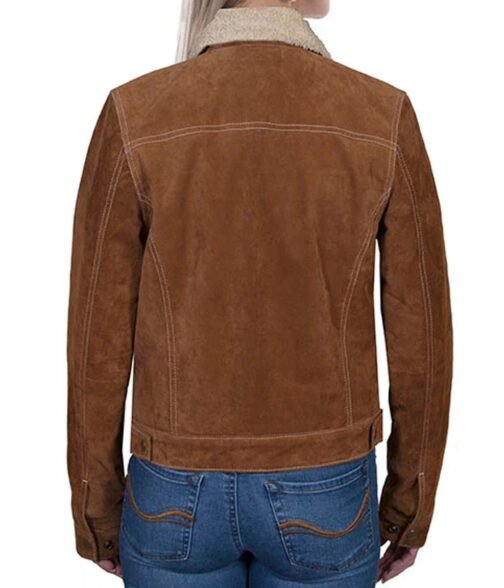 Fakes Emilija Baranac Brown Suede Leather Jacket - Image 3