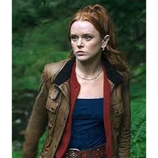 Fate Bloom Abigail Cowen Brown Leather Biker Jacket - Image 6