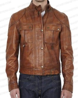 Fate Bloom Abigail Cowen Brown Leather Biker Jacket