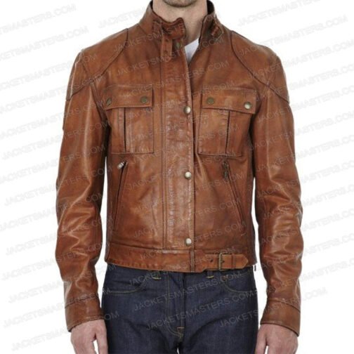 Fate Bloom Abigail Cowen Brown Leather Biker Jacket