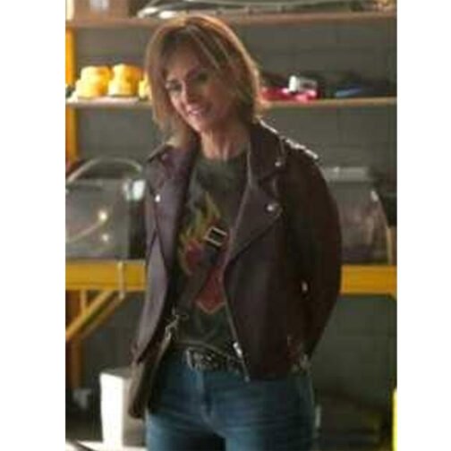 Fire Country Diane Farr Brown Leather Jacket - Image 2