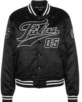 Women’s FUBU College Bomber Black Jacket