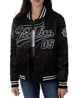 Women’s FUBU College Bomber Black Jacket