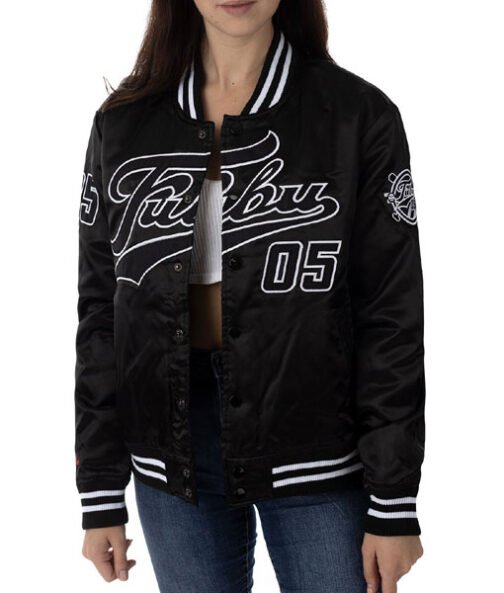 Women’s FUBU College Bomber Black Jacket - Image 2
