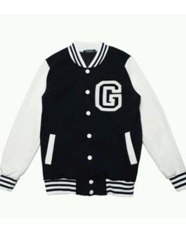 White and Navy Blue Letterman G Jacket