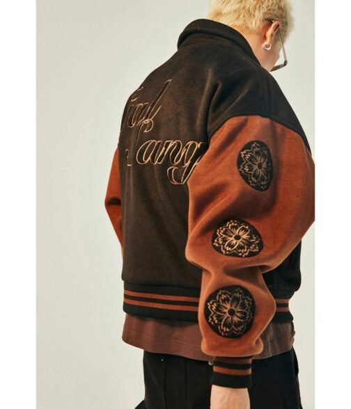 Gal Sang Varsity Black and Brown Jacket - Image 4