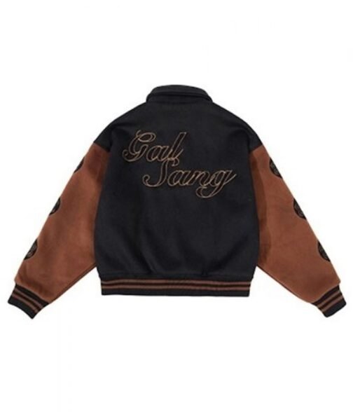 Gal Sang Varsity Black and Brown Jacket - Image 2