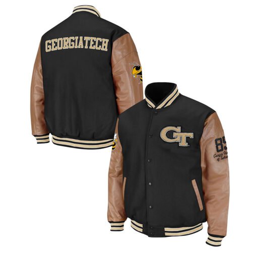 Georgia Tech Black and Brown Varsity Jacket - Image 3