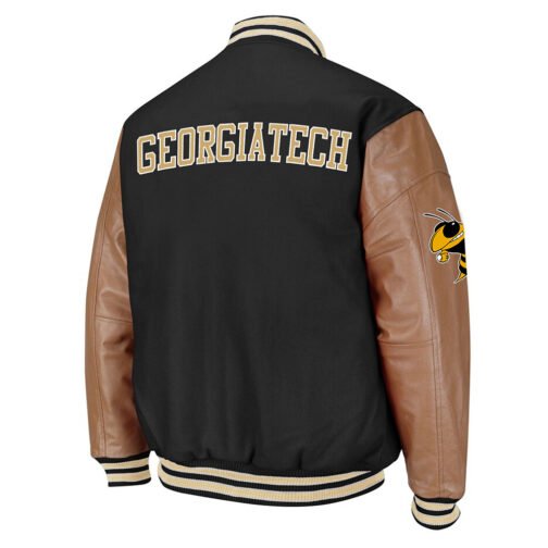 Georgia Tech Black and Brown Varsity Jacket - Image 2