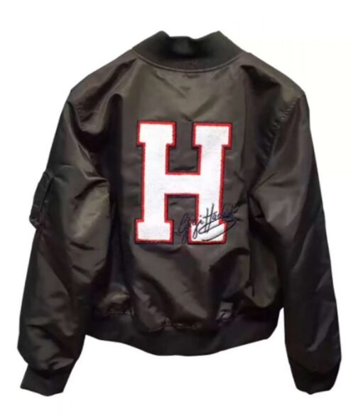Gigi Hadid Embroidered Bomber Satin Jacket - Image 4