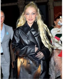 Gigi Hadid Met Gala Leather Coat