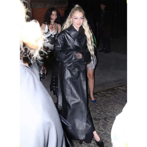 Gigi Hadid Met Gala Leather Coat - Image 7