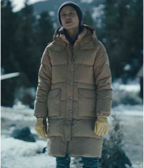 God’s Country Thandiwe Newton Puffer Brown Coat - Image 5