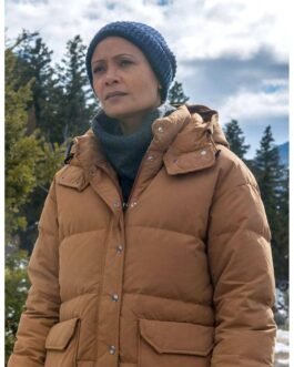 God’s Country Thandiwe Newton Puffer Brown Coat