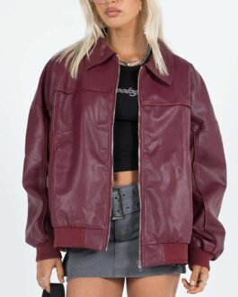 Goldsmith Faux Leather Bomber Jacket