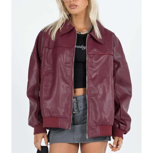 Goldsmith Faux Leather Bomber Jacket