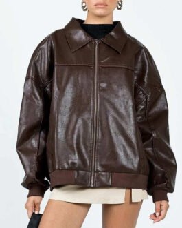 Goldsmith Faux Leather Bomber Jacket