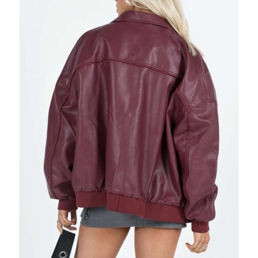 Goldsmith Faux Leather Bomber Jacket - Image 4