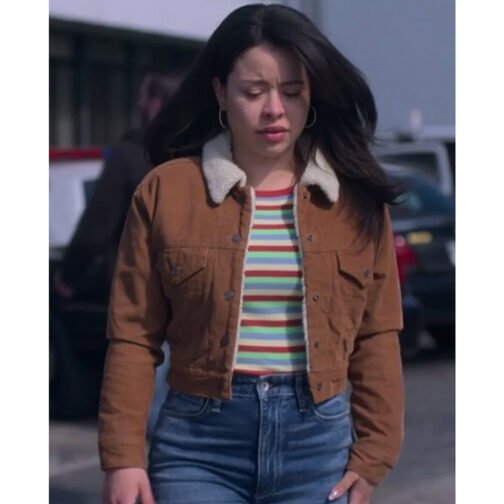Good Trouble S05 Cierra Ramirez Cropped Trucker Jacket - Image 2