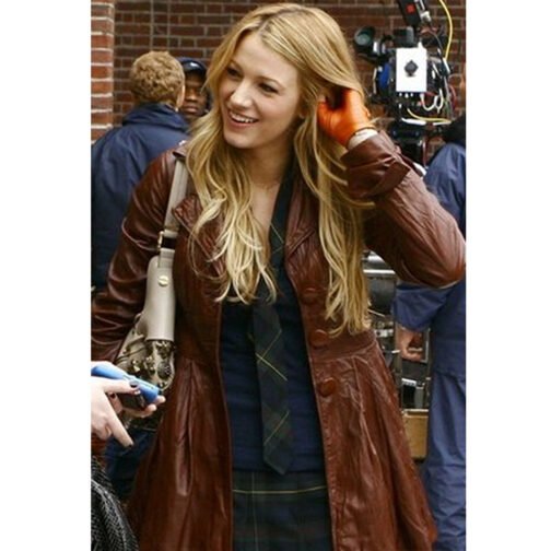 Gossip Girl Blake Lively Leather Coat - Image 2