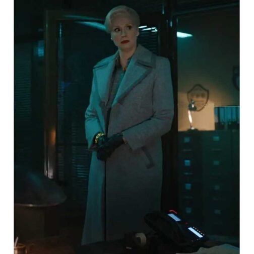 Wednesday Gwendoline Christie Gray Wool Coat - Image 3
