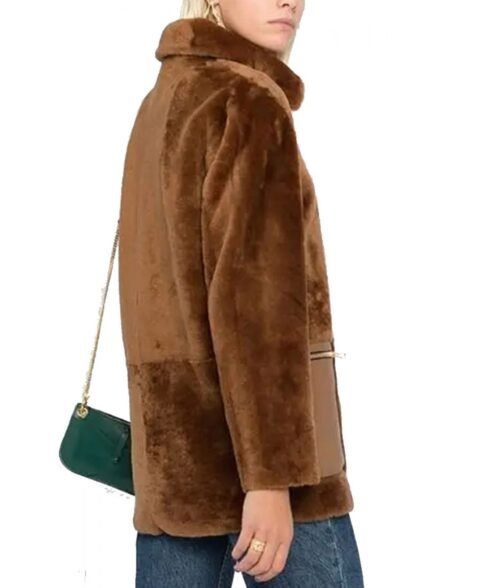 Hawkeye Florence Pugh Fur Brown Coat - Image 4