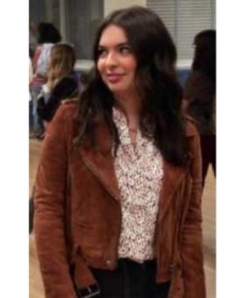 Head of the Class Isabella Gomez Brown Suede Jacket