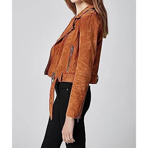 Head of the Class Isabella Gomez Brown Suede Jacket - Image 4