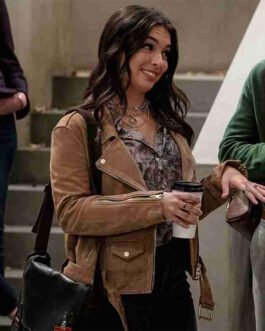 Head of the Class Isabella Gomez Tan Brown Suede Jacket