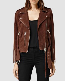 Life in Pieces Betsy Brandt Brown Suede Jacket