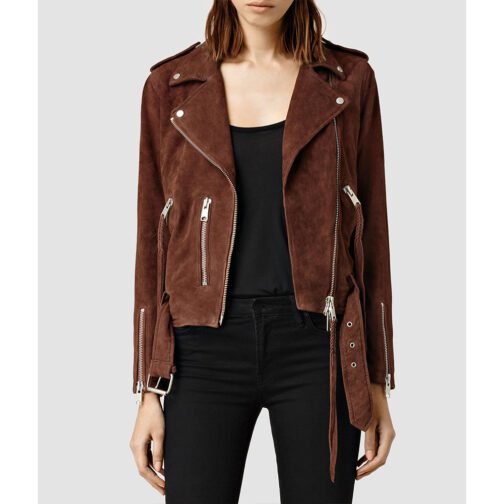 Life in Pieces Betsy Brandt Brown Suede Jacket