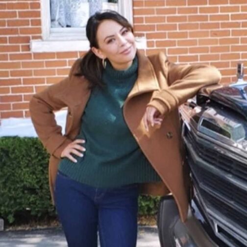 Holly and Ivy Janel Parrish Brown Peacoat - Image 4