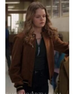 Kylie Rogers Home Before Dark Bomber Suede Leather Jacket