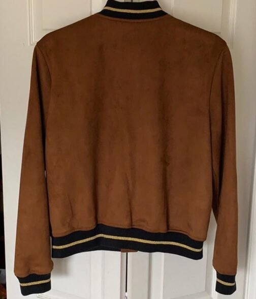 Kylie Rogers Home Before Dark Bomber Suede Leather Jacket - Image 4