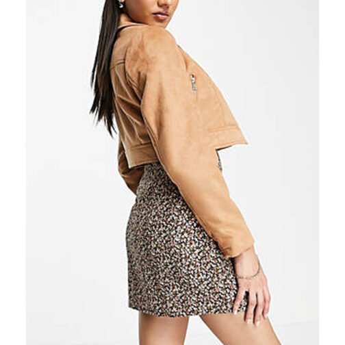 How I Met Your Father Francia Raisa Suede Cropped Jacket - Image 3