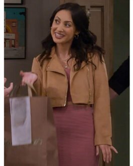How I Met Your Father Francia Raisa Suede Cropped Jacket