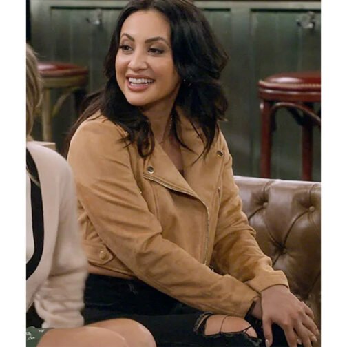 How I Met Your Father Francia Raisa Suede Cropped Jacket - Image 6